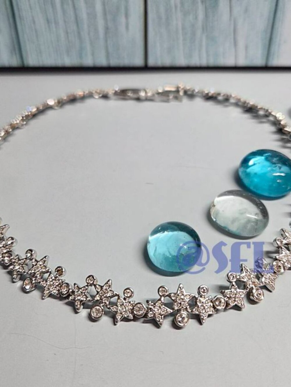 Swarovski Star Choker Necklace Show Stopper Whimsical Fantasy Tennis Necklace